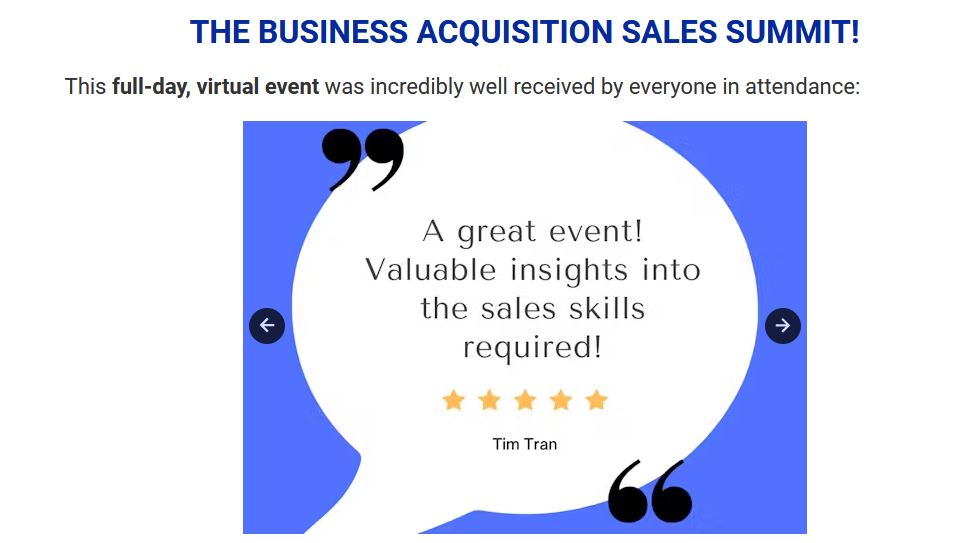 Business Acquisition Sales Summit Recordings