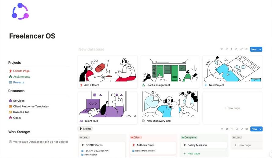 Freelancer OS (all-in-one template)