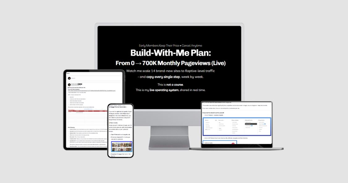 Build-With-Me Plan - From 0 → 700K Monthly Pageviews